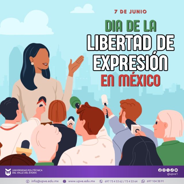 07 de junio | Día de la Libertad de Expresión en México.
Cada 7 de junio conmemoramos el Día de la Libertad de Expresión, una fecha que nos invita a reflexionar sobre la importancia de este derecho fundamental para la construcción de una sociedad democrática, participativa e informada.
La libertad de expresión nos permite compartir ideas, opiniones y conocimientos con respeto y responsabilidad, fortaleciendo el diálogo, la diversidad de pensamiento y el desarrollo de nuestras comunidades.
#DíaDeLaLibertadDeExpresión
#SomosUPVE
#PorElDesarrolloYLaGrandeza
#SomosDelfinesUPVE