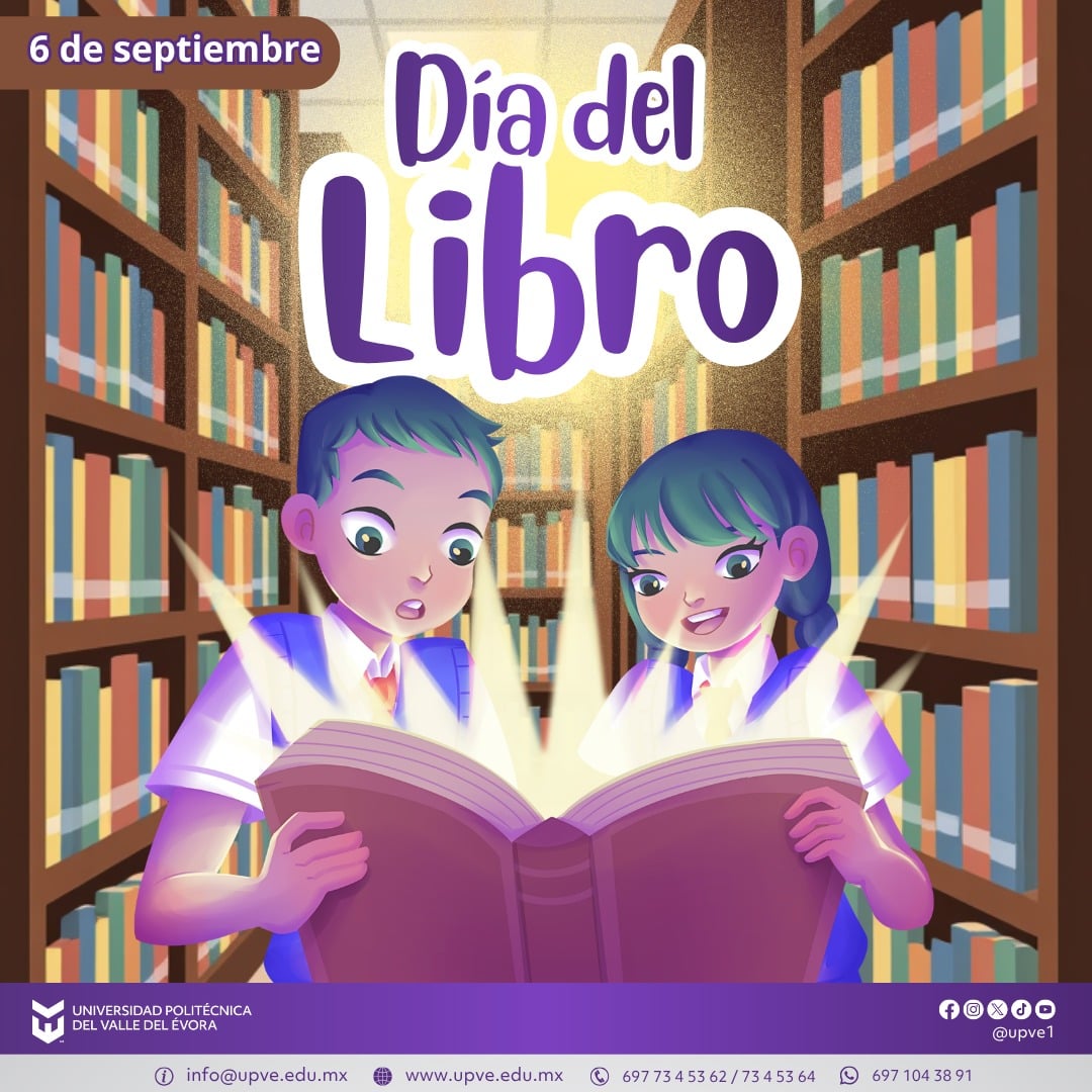 📚✨ ¡Celebremos el Día del Libro! ✨📚
Este 6 de septiembre celebramos el poder de los libros para inspirarnos, enseñarnos y transportarnos a nuevos mundos.
Leer es abrir la puerta al conocimiento, despertar la imaginación y descubrir nuevas historias. 📖
¡Hagamos de la lectura un hábito que nos acompañe siempre!
#DíaDelLibro
#SomosUPVE
#PorElDesarrolloYLaGrandeza
#SomosDelfinesUPVE