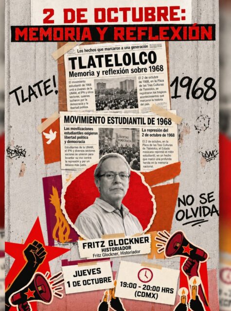 🔥 ¿Y si platicamos acerca del 2 de octubre?
Este jueves te invitamos a darle una revisión al tema desde la perspectiva del gran historiador y periodista Fritz Glockner.
📅 Jueves 1 de octubre
🕐 19:00 hrs (CDMX)
💻 Por Zoom
🔗 Entra aquí:
https://zoom.us/j/95002014455
#SomosUPVE
#PorElDesarrolloYLaGrandeza
#SomosDelfinesUPVE